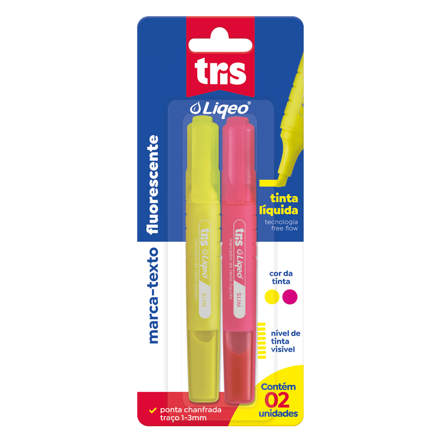 Marca Texto Liqeo Slim - Neon - Cart C/2 UN - Tris