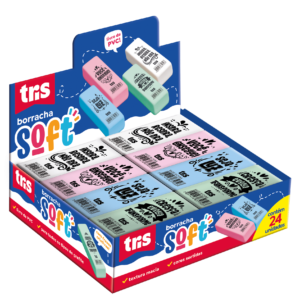 Borracha Soft - Cores Sortidas - CX Display C/24 un