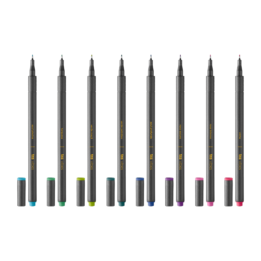 Caneta Superfina Vibes - Aurora Boreal - 08 Cores - Tris - Image 4