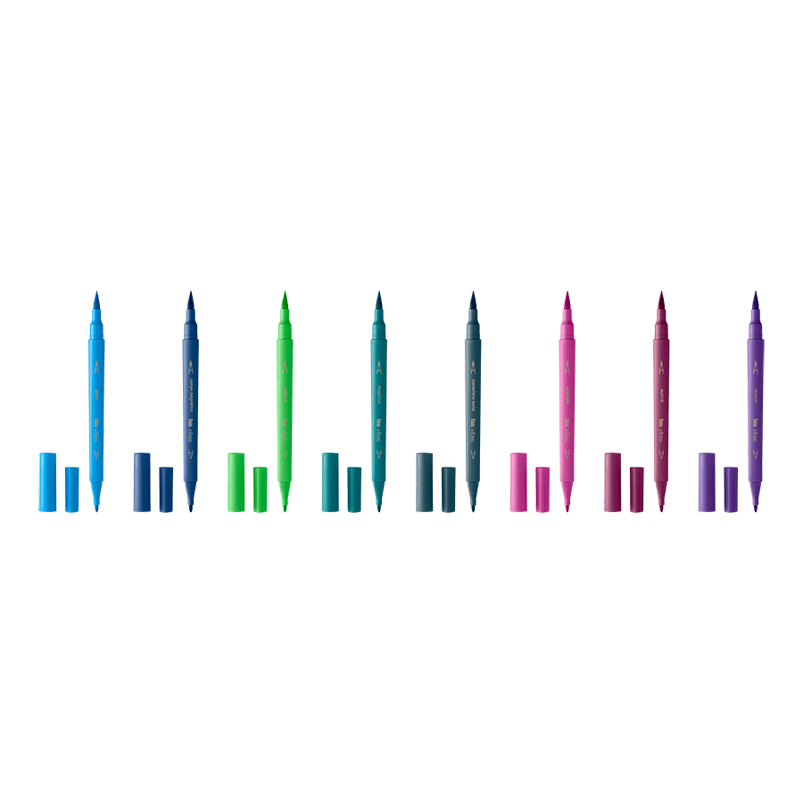 Caneta Brush Vibes - Aurora Boreal - 8 Cores - Tris - Image 3