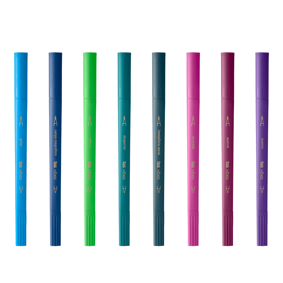 Caneta Brush Vibes - Aurora Boreal - 8 Cores - Tris - Image 2