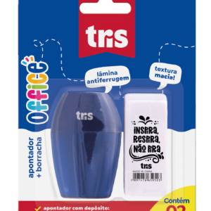 Kit Office - Apontador Com Depósito Su250 + Borracha - Cart C/2 Un - Tris