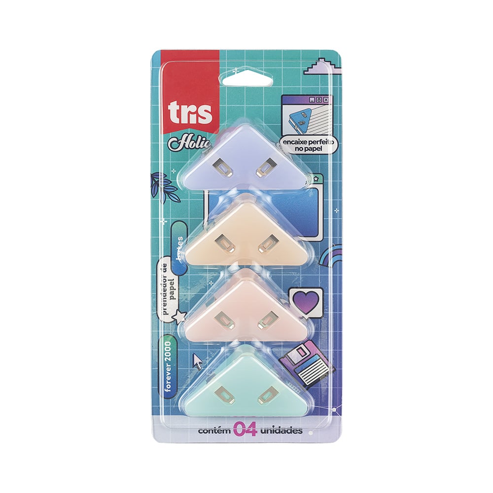 Prendedor De Papel Bytes Holic Forever 2000 - Cart C/ 4UN - Tris