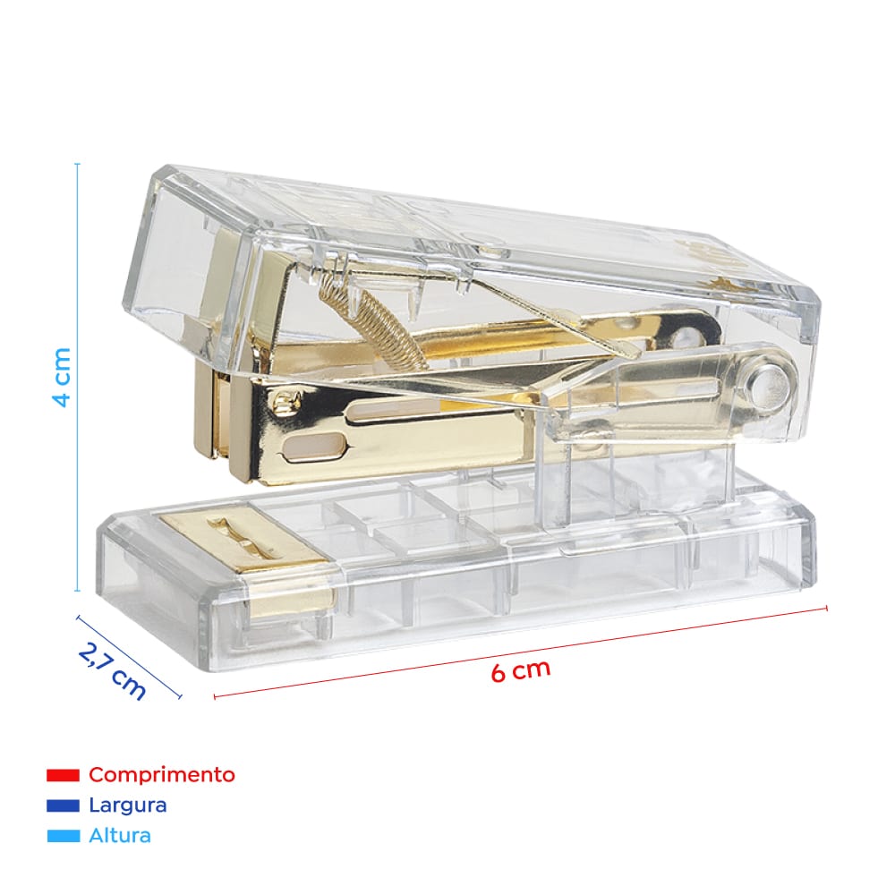 Grampeador Mini Cristal Holic Mineral - 26/6 - 20 Fls - Caixa C/ 1UN - Tris - Image 3