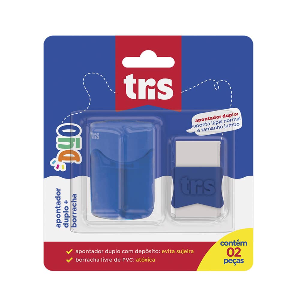 Kit Duo - Apontador Duplo Com Depósito Su260 + Borracha - Cart C/2 Un -Tris - Image 2