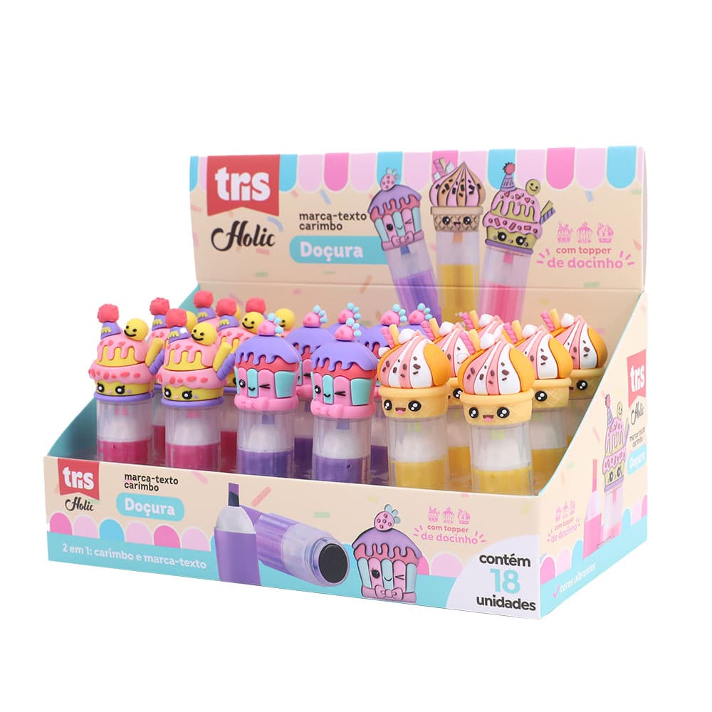 Marca Texto Com Carimbo Doçura Tris Holic Docinhos - Display C/18 Un - Image 2