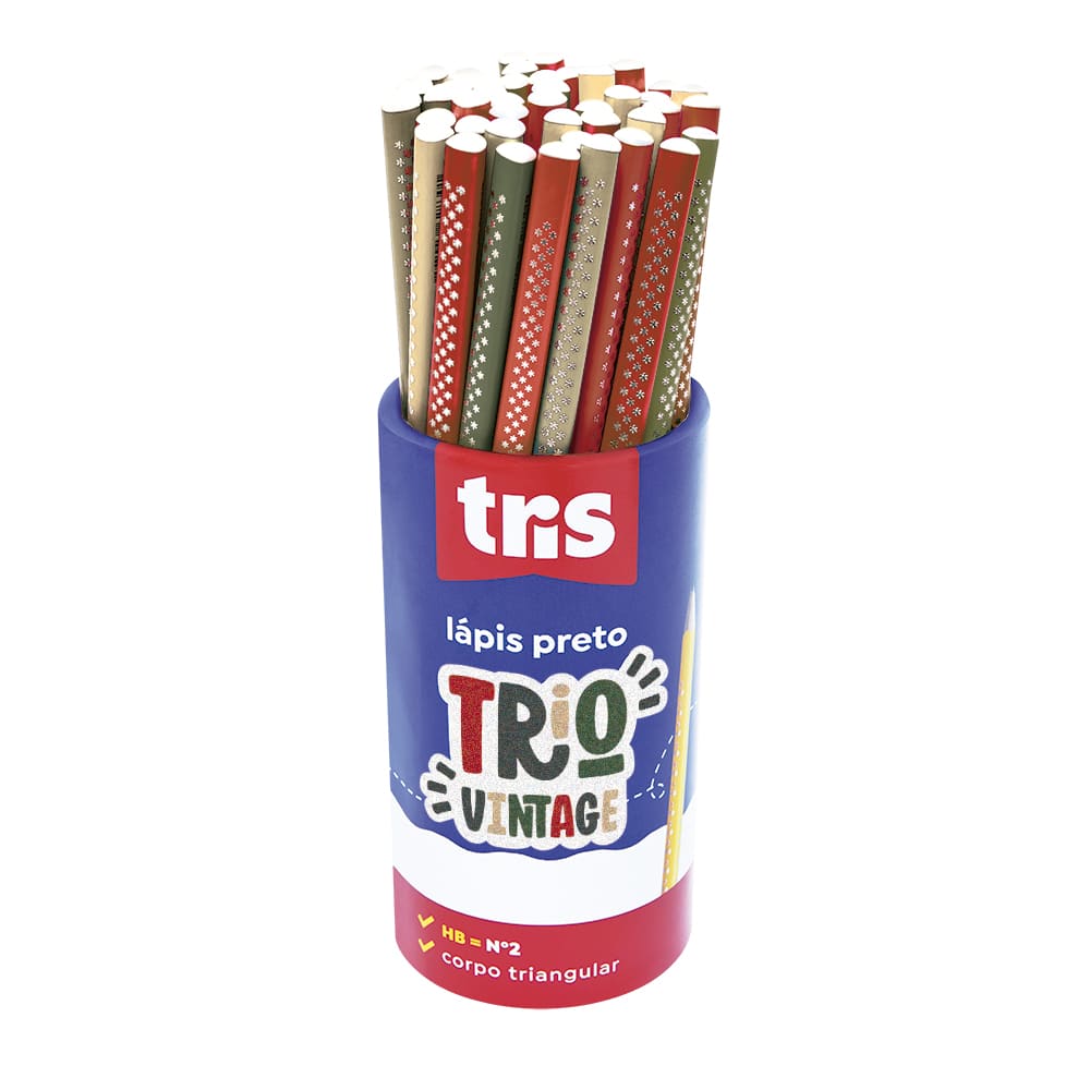 Lápis Grafite - Tris Trio Vintage - HB - Pote C/48 UN