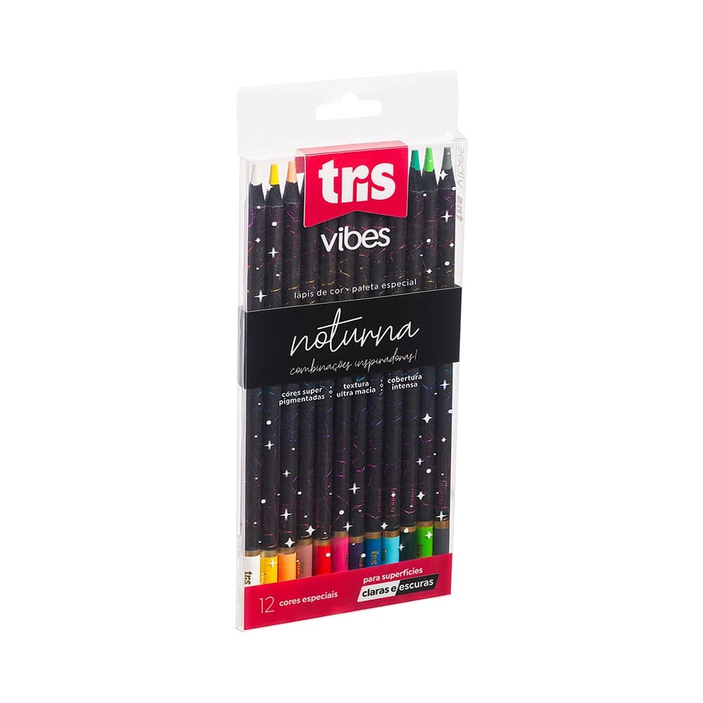 Lapis De Cor - Tris Vibes - Tons Noturna - 12 Cores