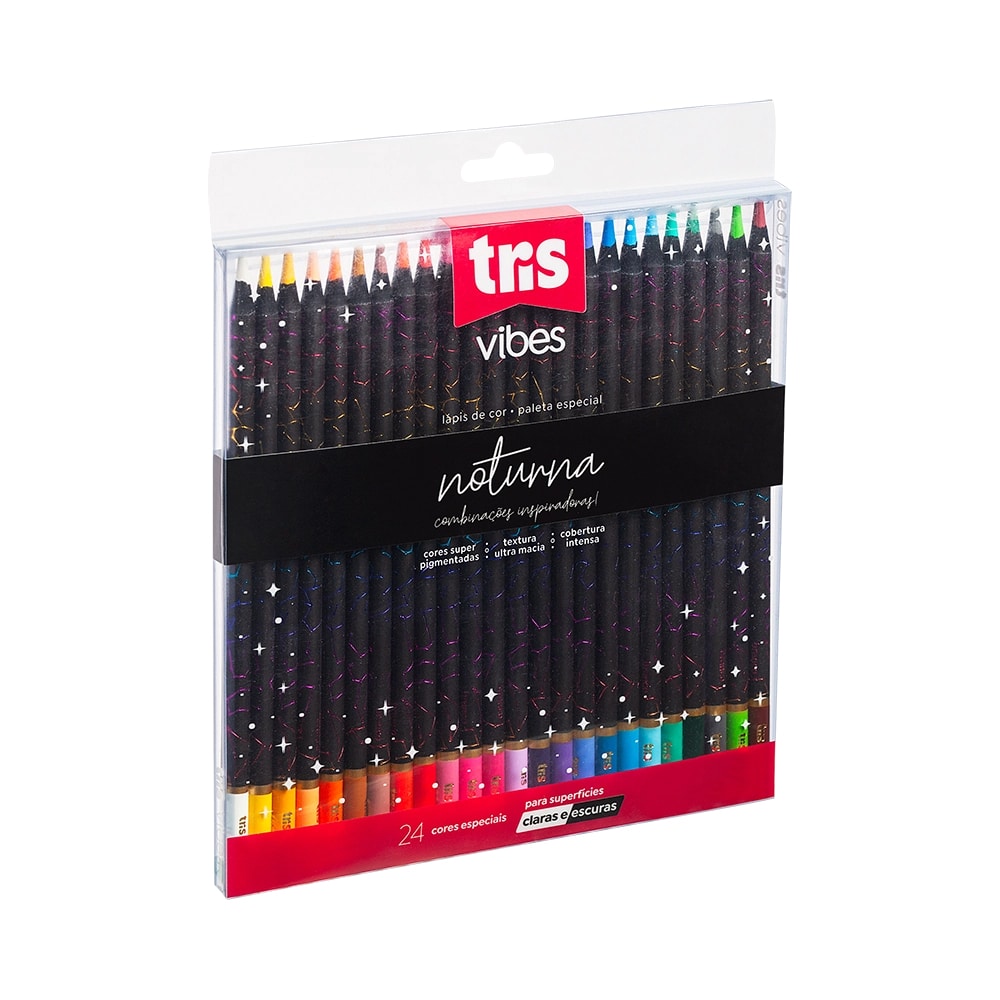 Lapis De Cor - Tris Vibes - Tons Noturna - 24 Cores
